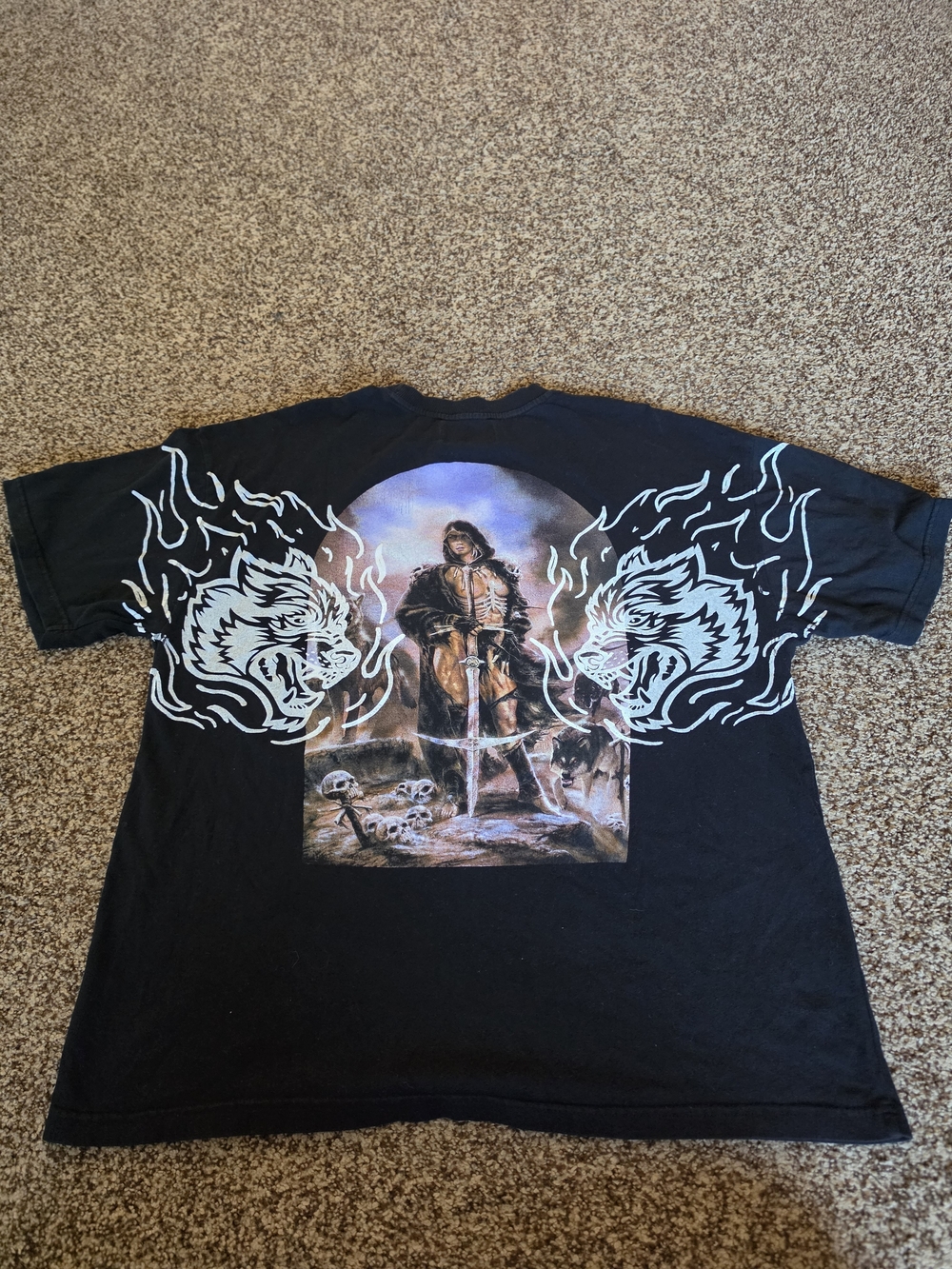 Darc Sport Still Standing Tee Black Until Valhalla Warrior Wolf Shirt Size L